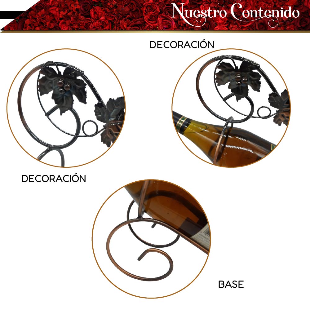 Soporte Para Vino, Estante Para Botellas Vintage