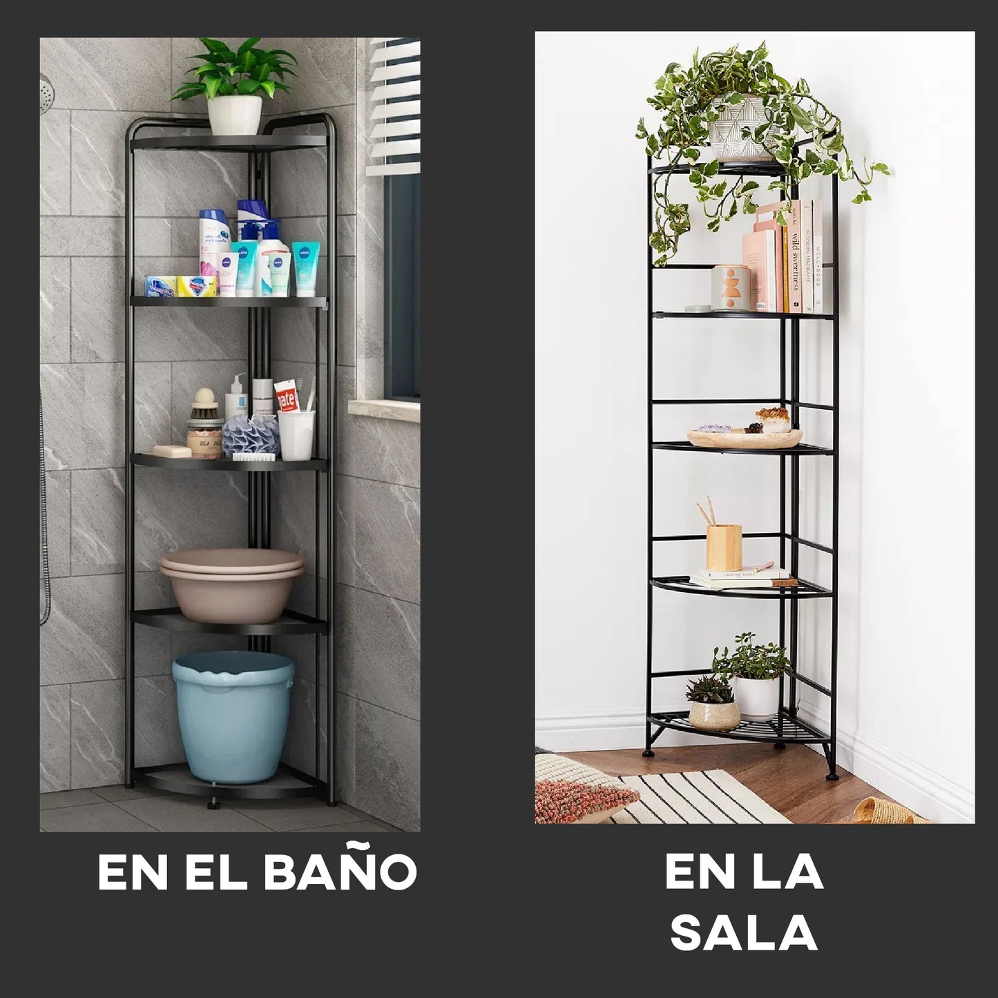 Estante Esquinero Estanteria Plegable 5 Niveles