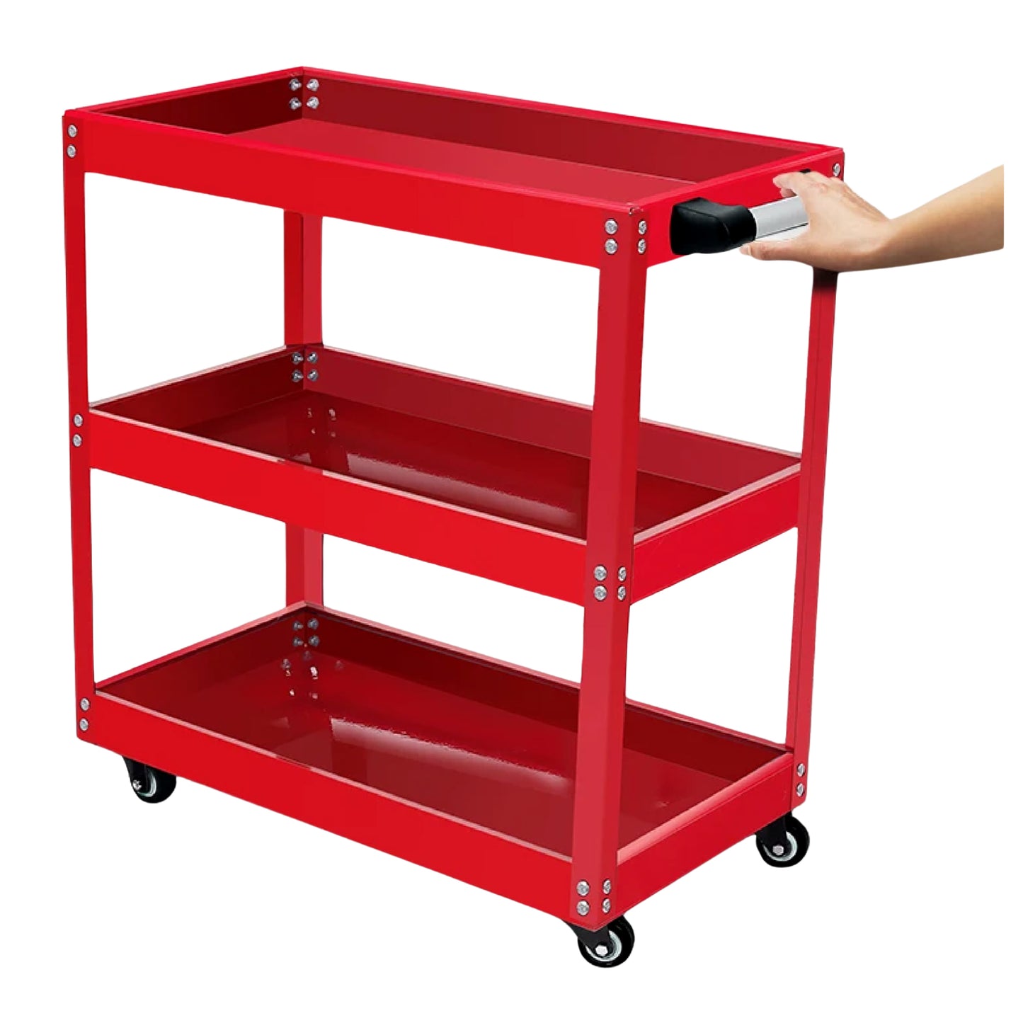 Carrito para Taller de Servicio mecánico Organizador de Herramientas con Ruedas con 3 Niveles