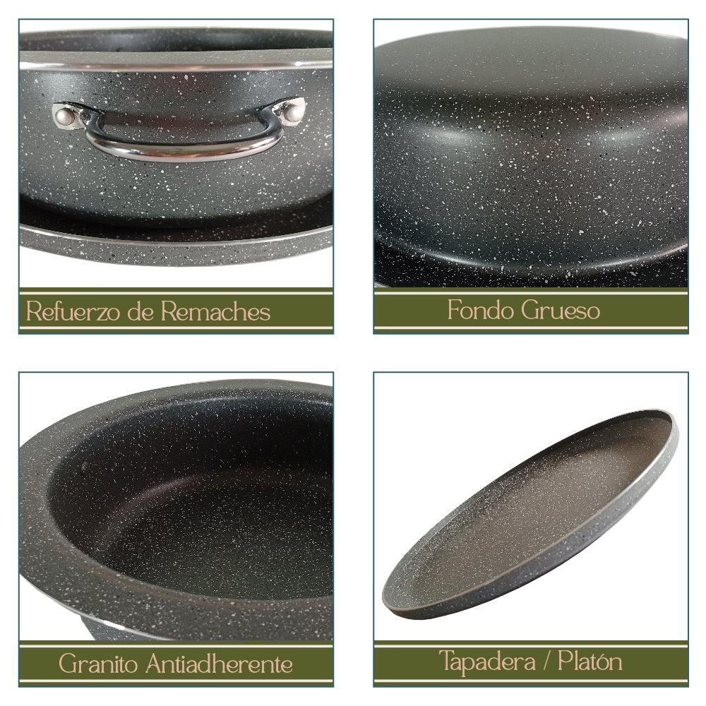 Arrocera Maqluba Granito Olla con tapa Granito (28 cm)