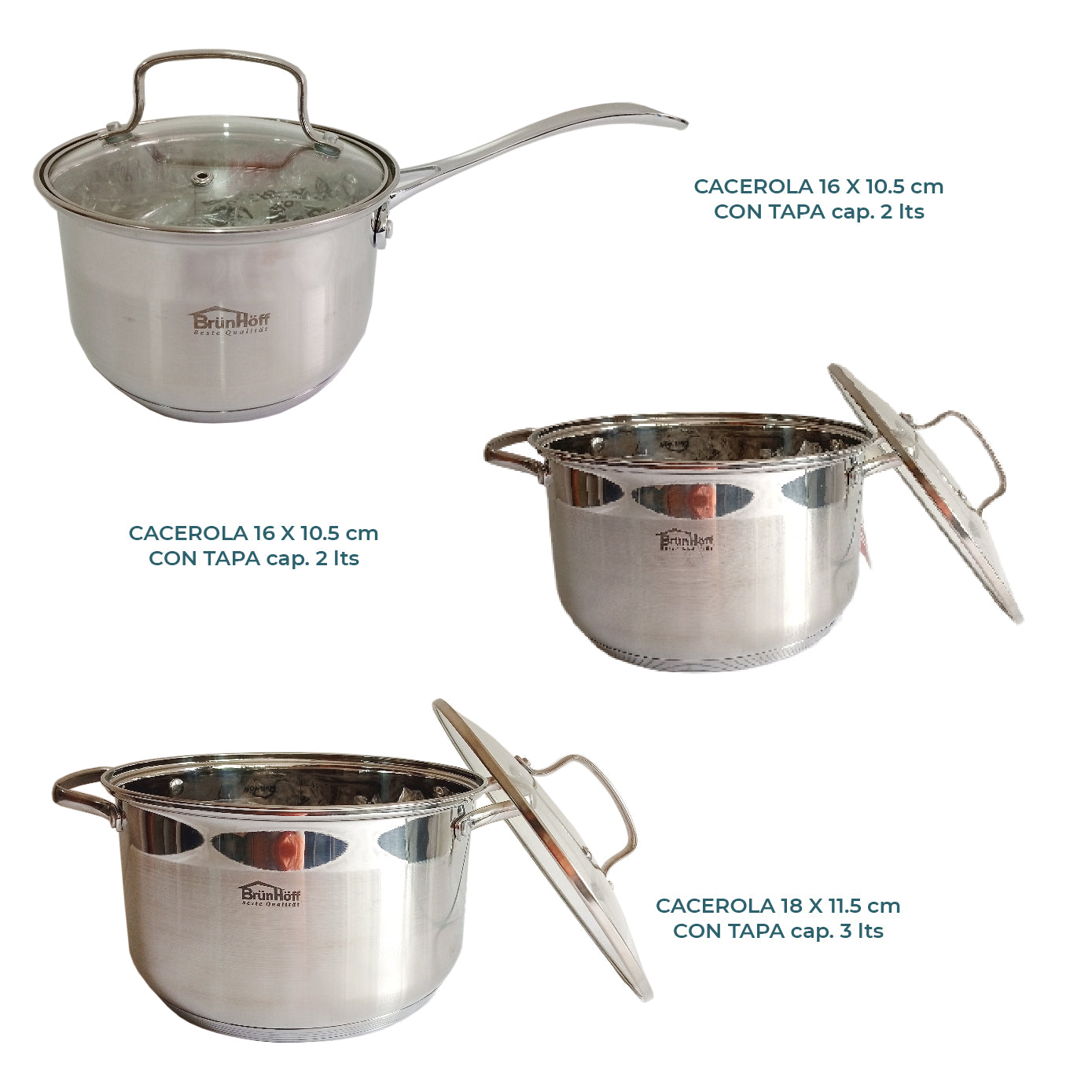 Batería Rd Royal Cook Acero Inoxidable C/tapa 12 Piezas