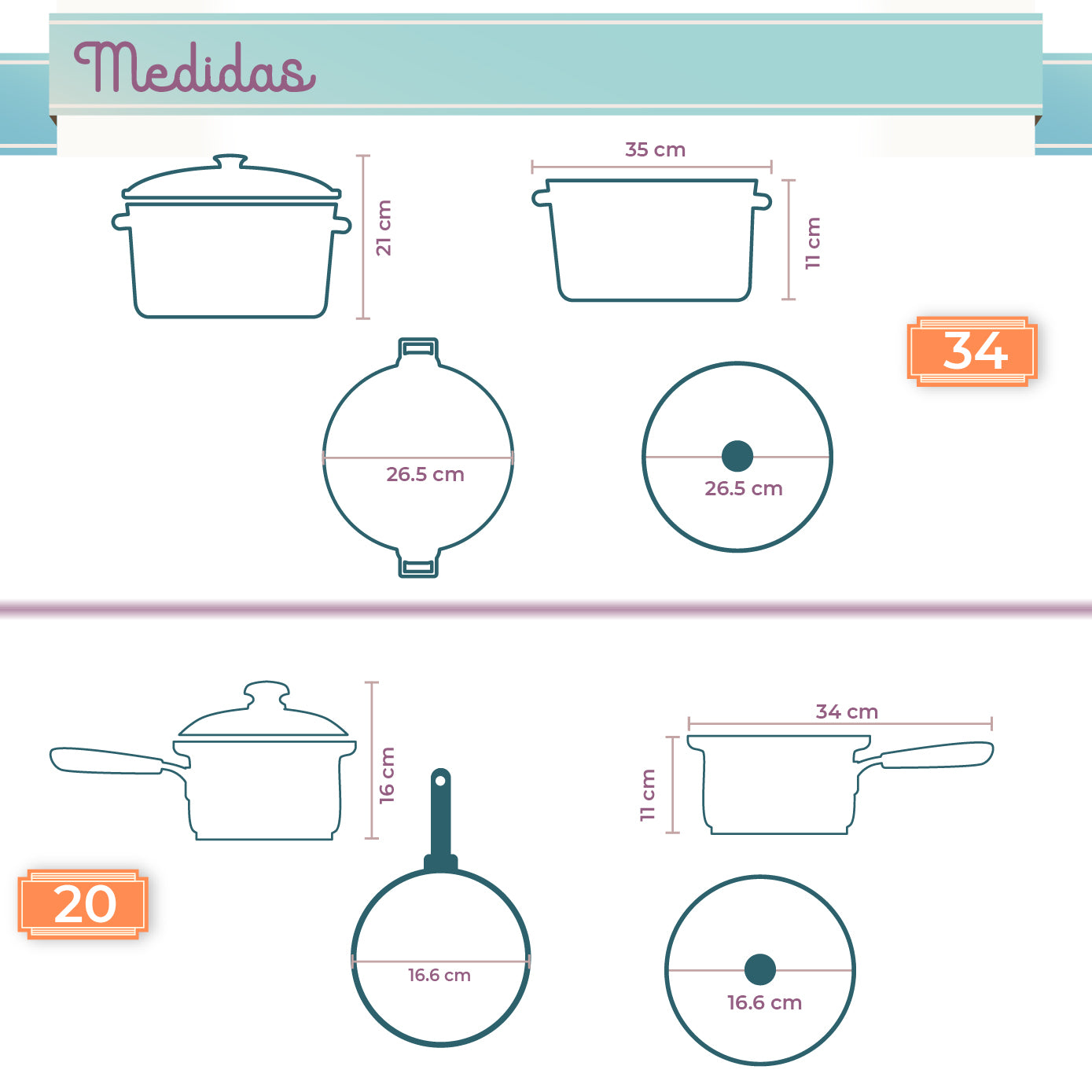 Batería Rd Royal Cook Acero Inoxidable C/tapa 12 Piezas