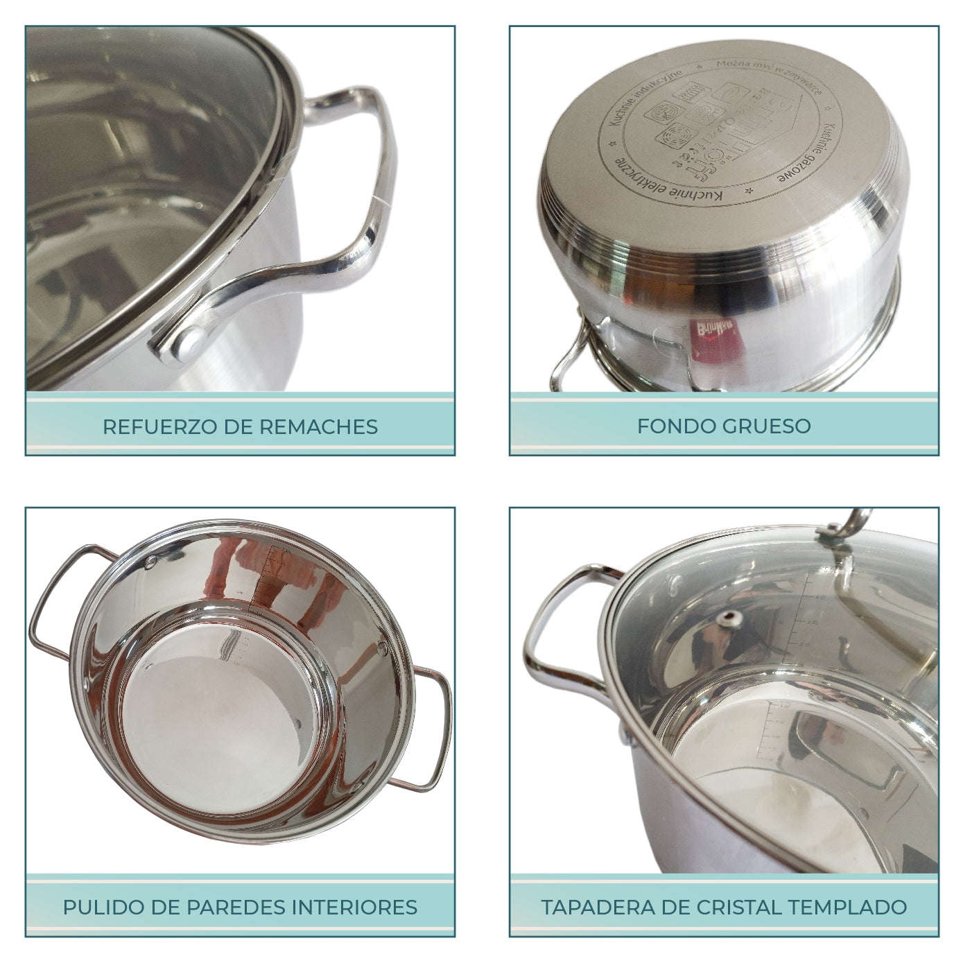 Batería Rd Royal Cook Acero Inoxidable C/tapa 12 Piezas