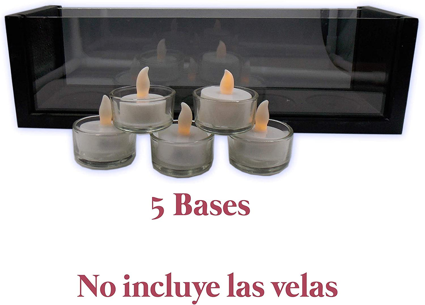 BASE DE MADERA Y CRISTAL PORTA VELAS VINTAGE RETRO