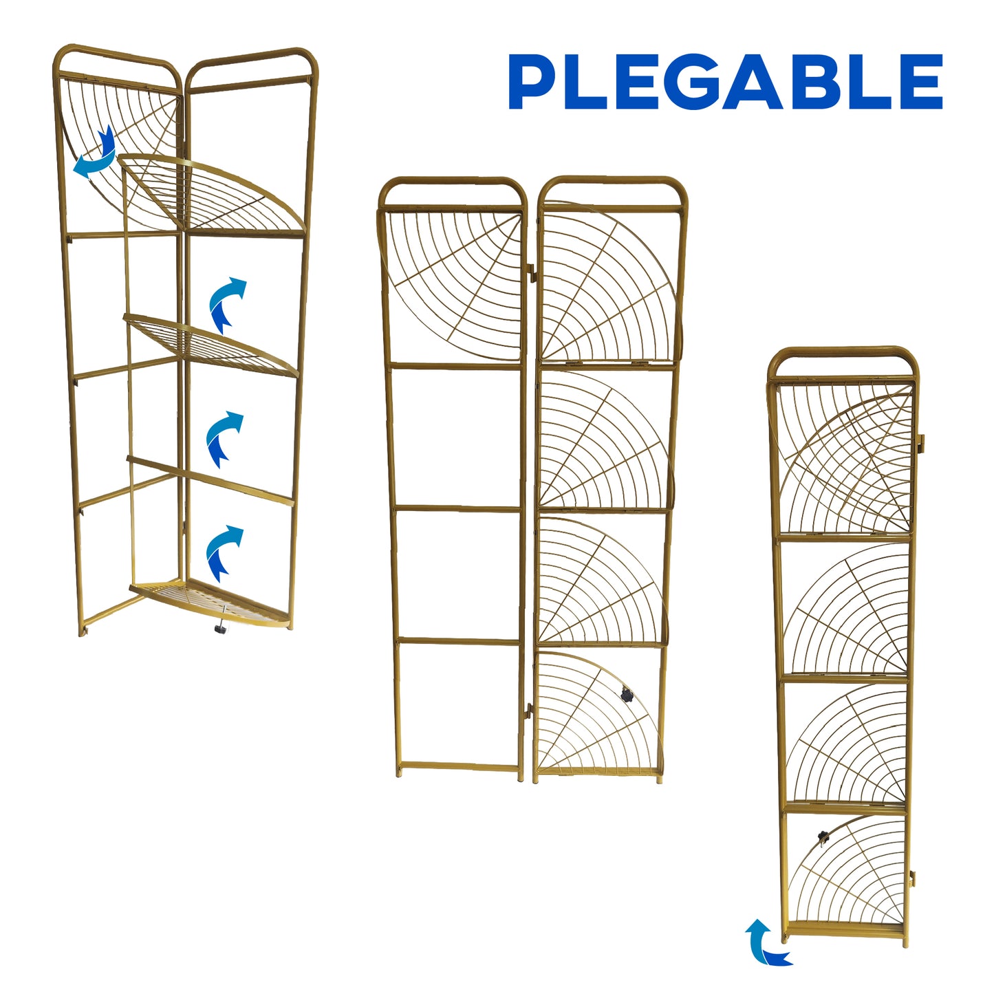 Estante Esquinero Estanteria Plegable 5 Niveles Mostaza
