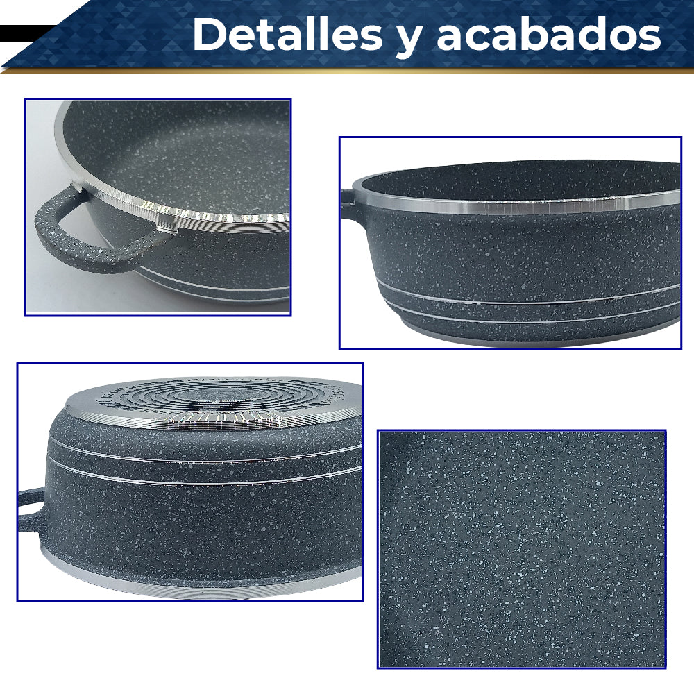 Bateria de Cocina Olla Cacerola Imperial XL 6 pz (Gris)