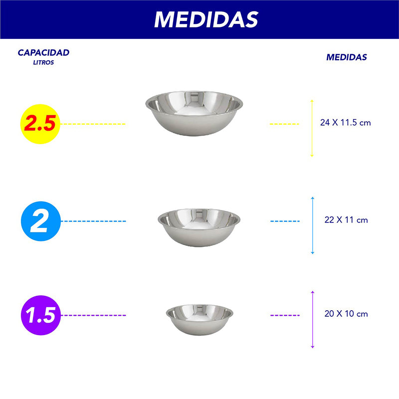 Juego De 6 Coladores De Acero Inoxidable Apilables