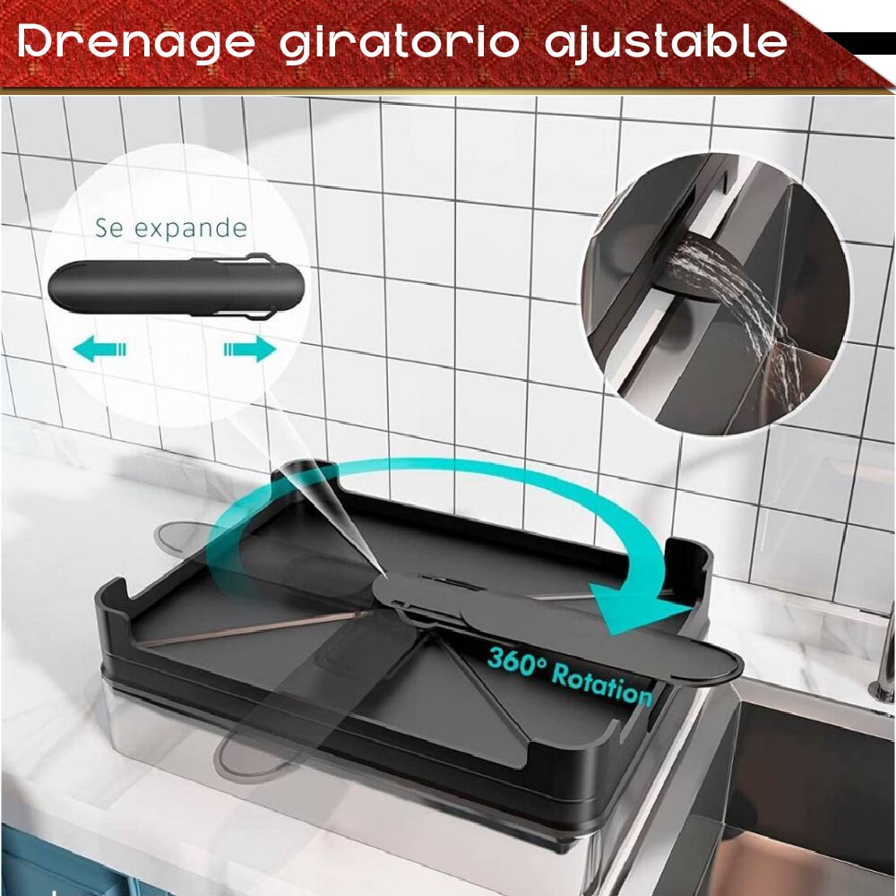 Escurridor para Platos de Acero Inoxidable para Fregadero de Cocina Estante para Cubiertos Soporte para Tazas