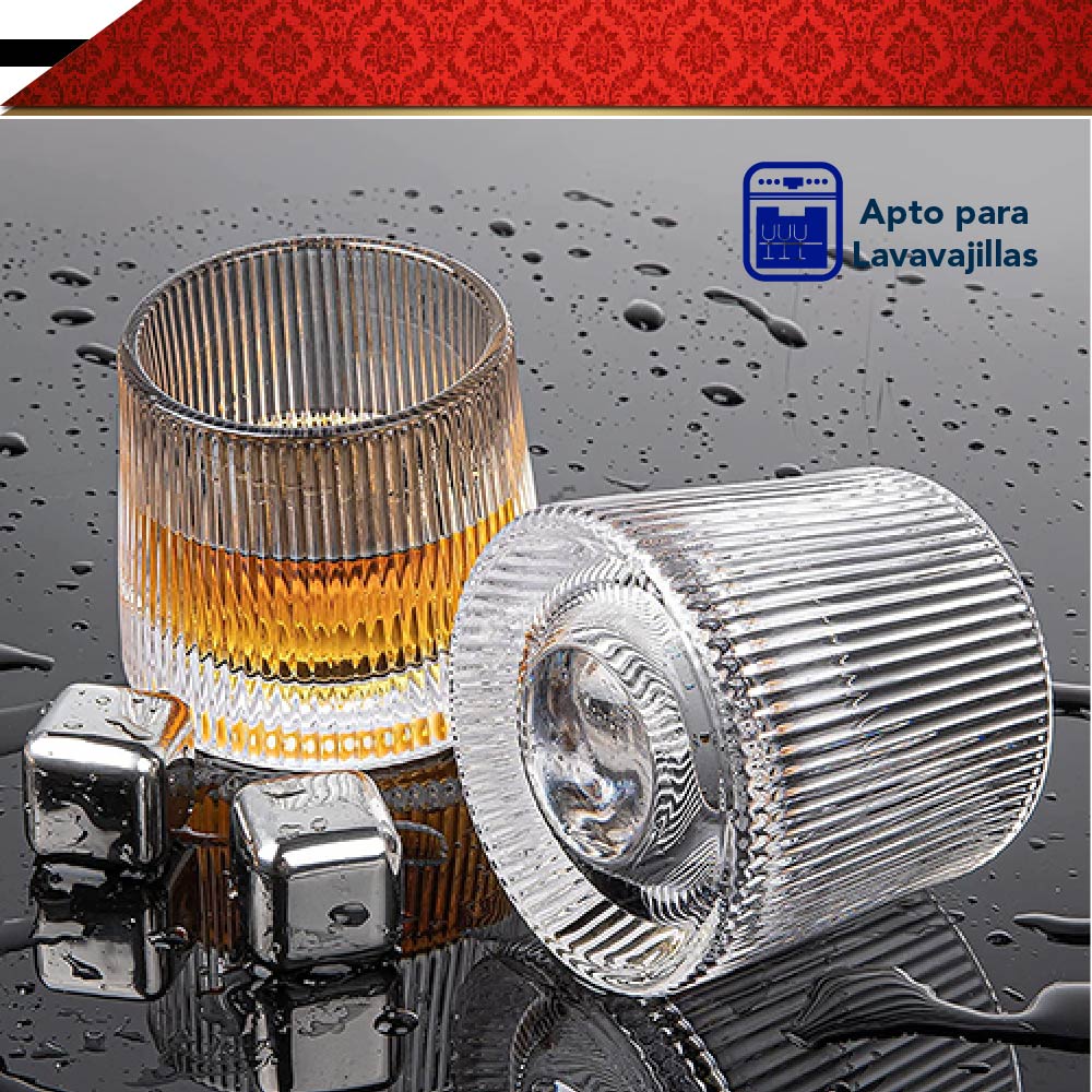 Set 6 Vasos para Whisky licor 170 ml Cristal Grueso Bar Coctel diseño Elegante Puntos Ideal para Regalo