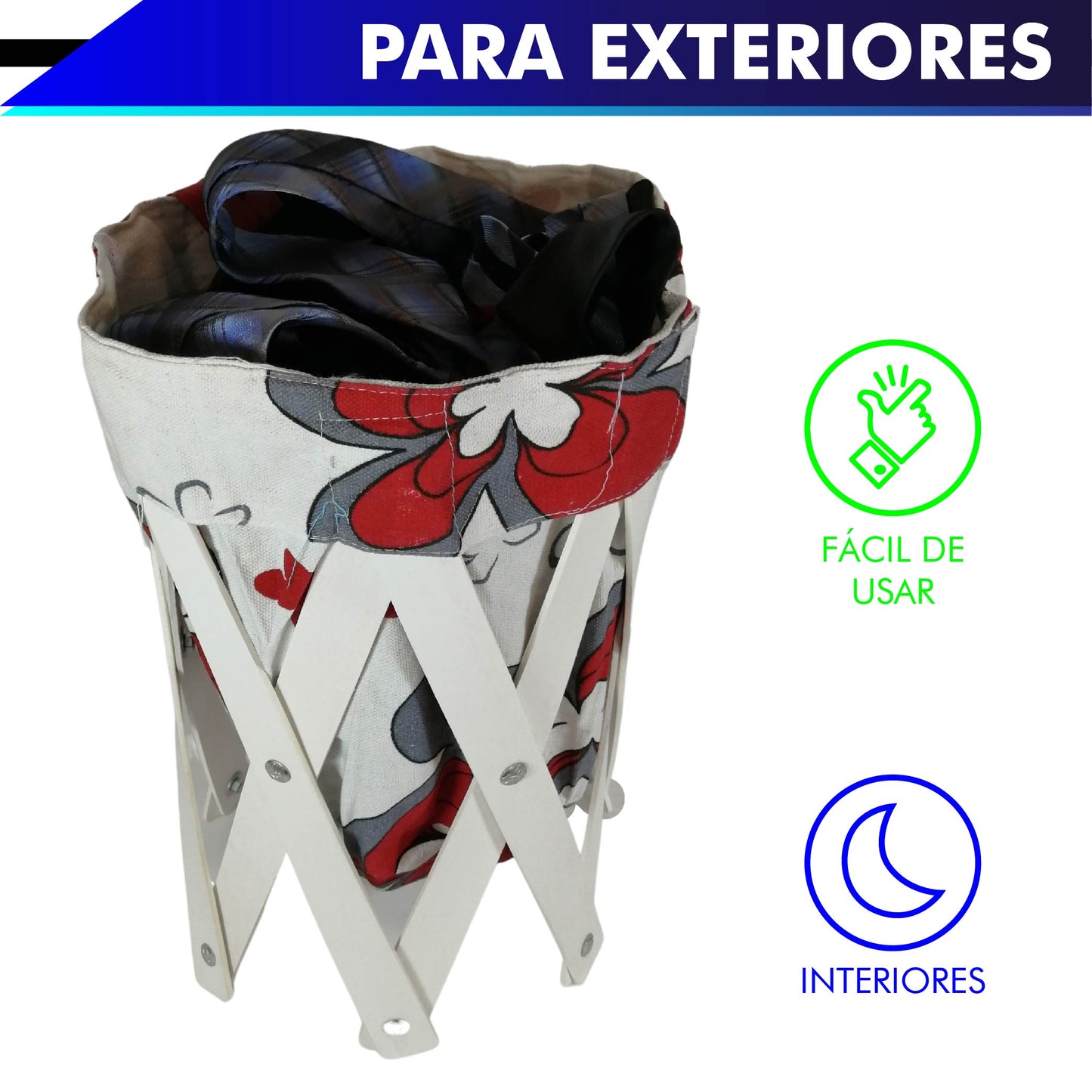 CANASTA (CESTO) PEQUEÑO PARA ROPA MULTIUSOS DE LONA LAVABLE