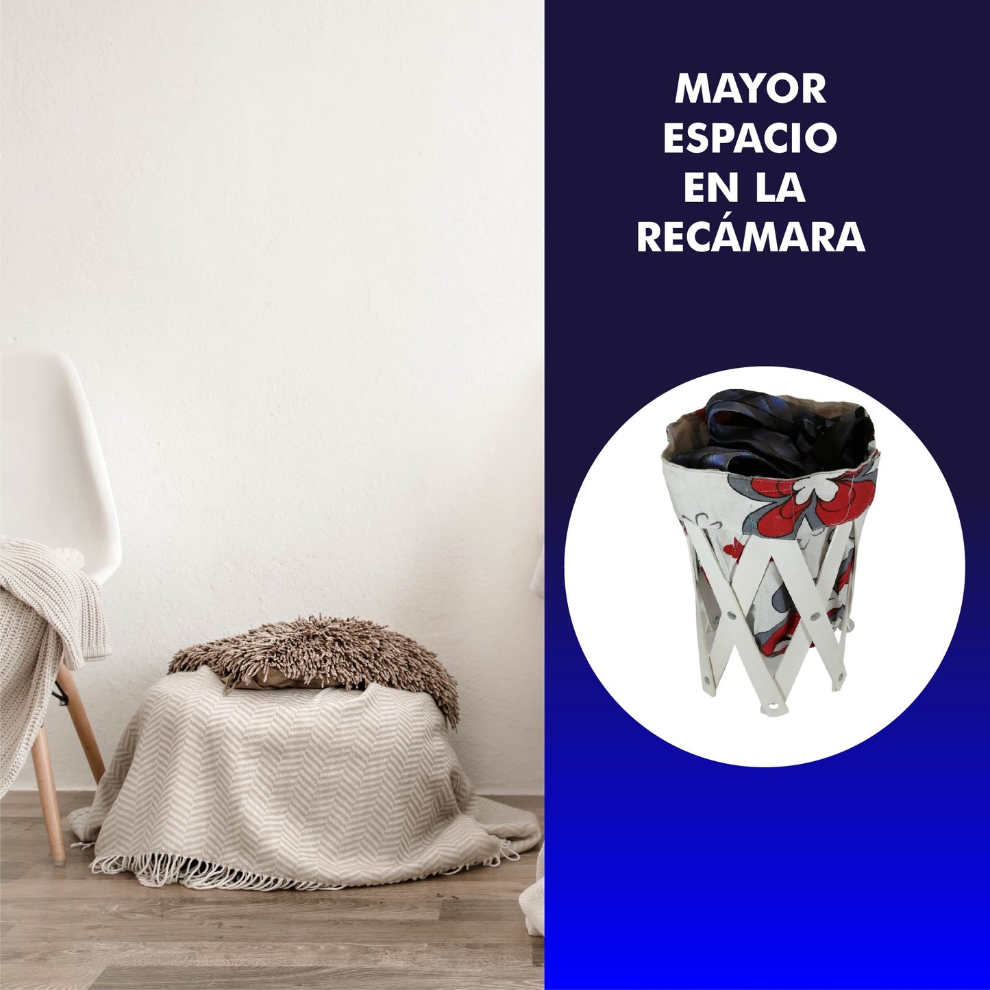 CANASTA (CESTO) PEQUEÑO PARA ROPA MULTIUSOS DE LONA LAVABLE