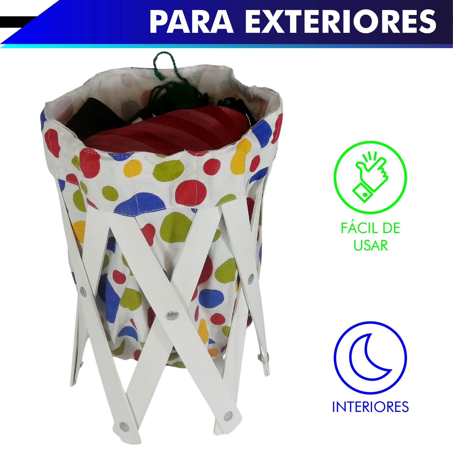 CANASTA (CESTO) PEQUEÑO PARA ROPA MULTIUSOS DE LONA LAVABLE