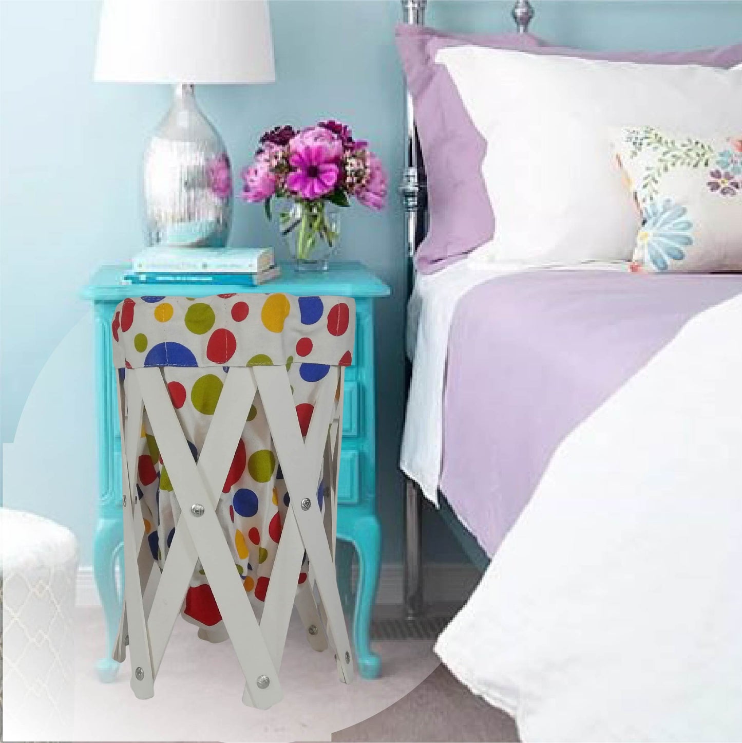 CANASTA (CESTO) PEQUEÑO PARA ROPA MULTIUSOS DE LONA LAVABLE
