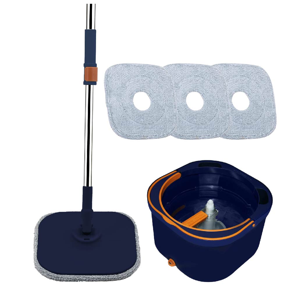 Cubeta Giratoria con trapeador con mopas Lavables Incluidas