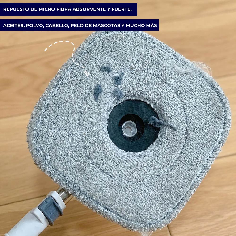 Juego de 3 Piezas de repuestos de fregona Microfibra para trapeador Giratorio Cuadrado