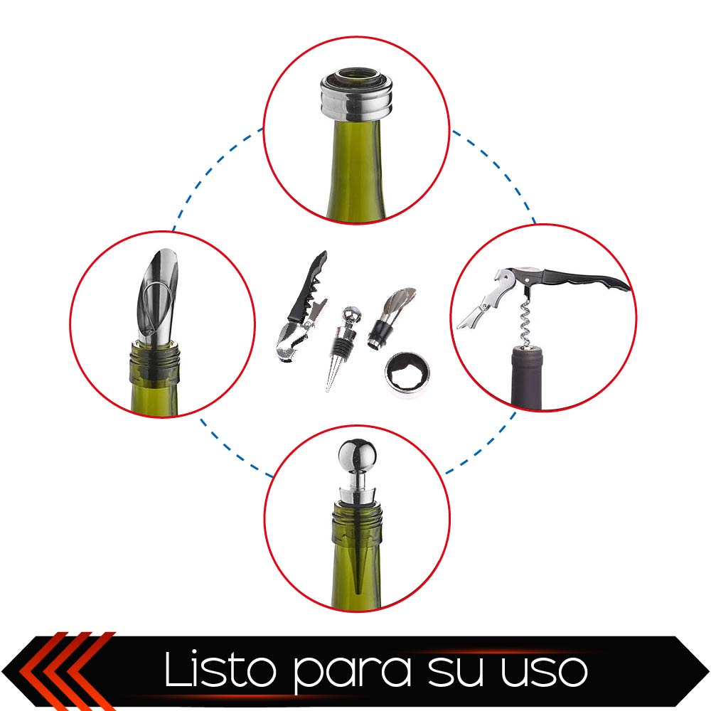 Set De Vino Juego De Accesorios Para Vino Juego De 4 Pzs