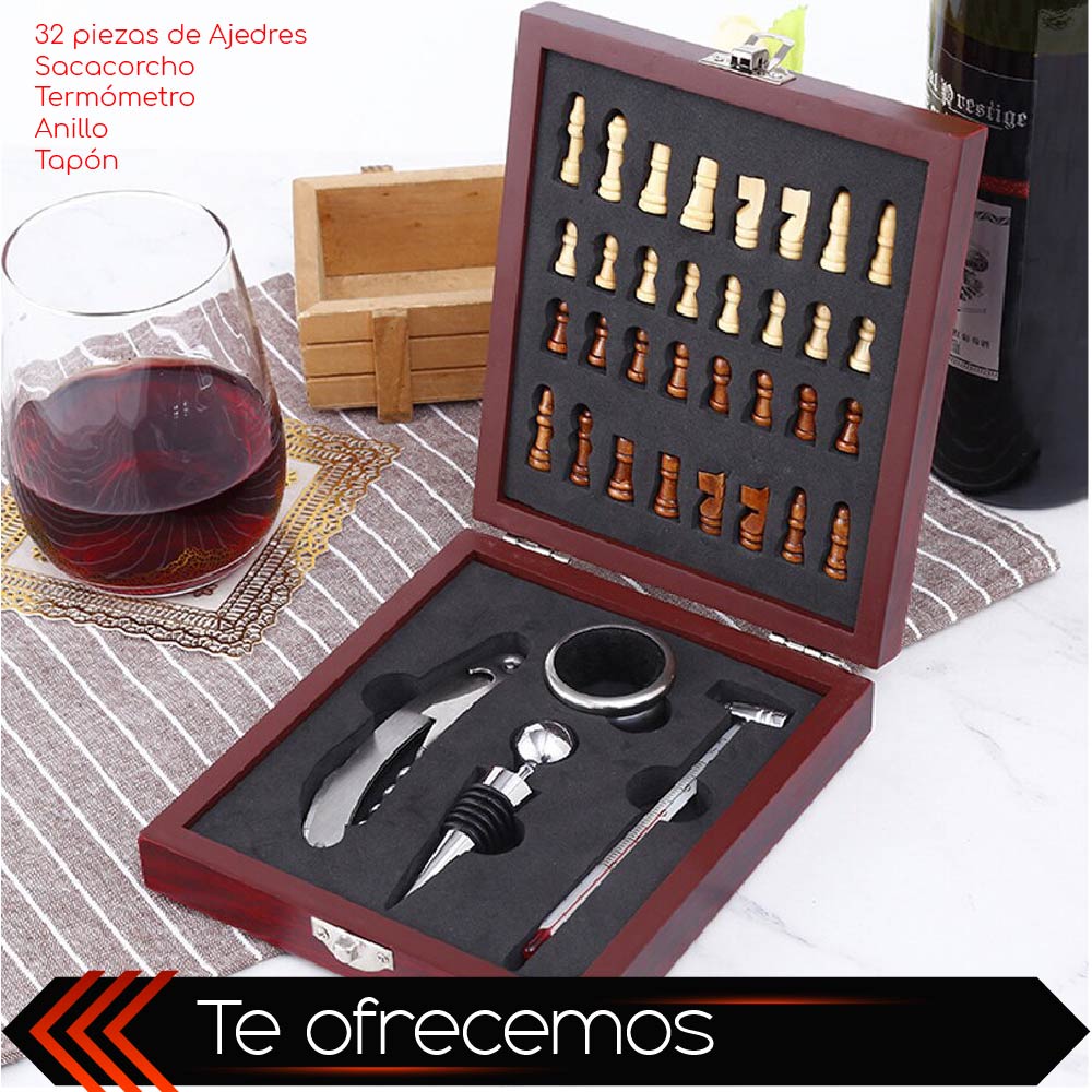 Set De Vino Juego De Accesorios Para Vino Y Ajedrez