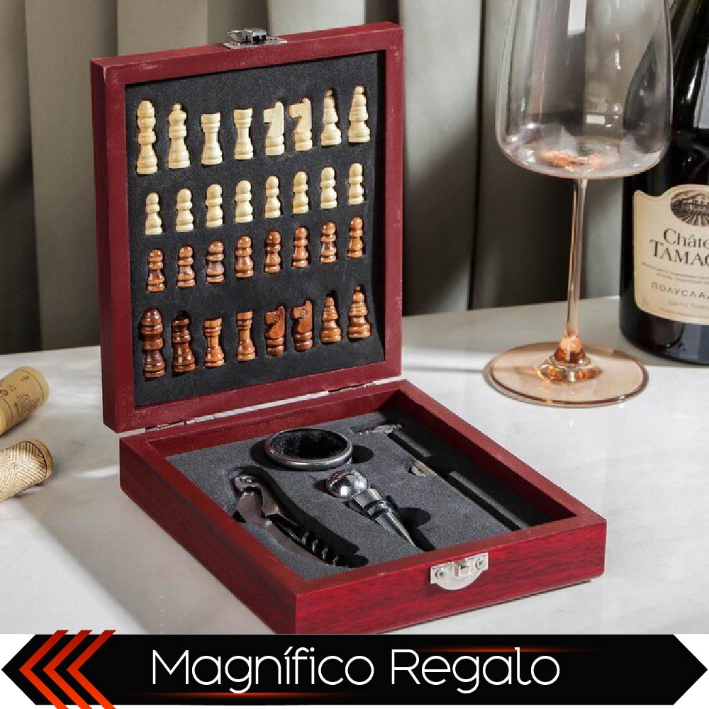 Set De Vino Juego De Accesorios Para Vino Y Ajedrez