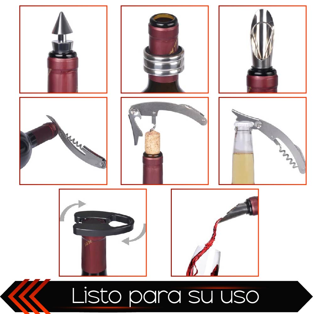 Set De Vino Juego De Accesorios Para Vino Forma De Botella