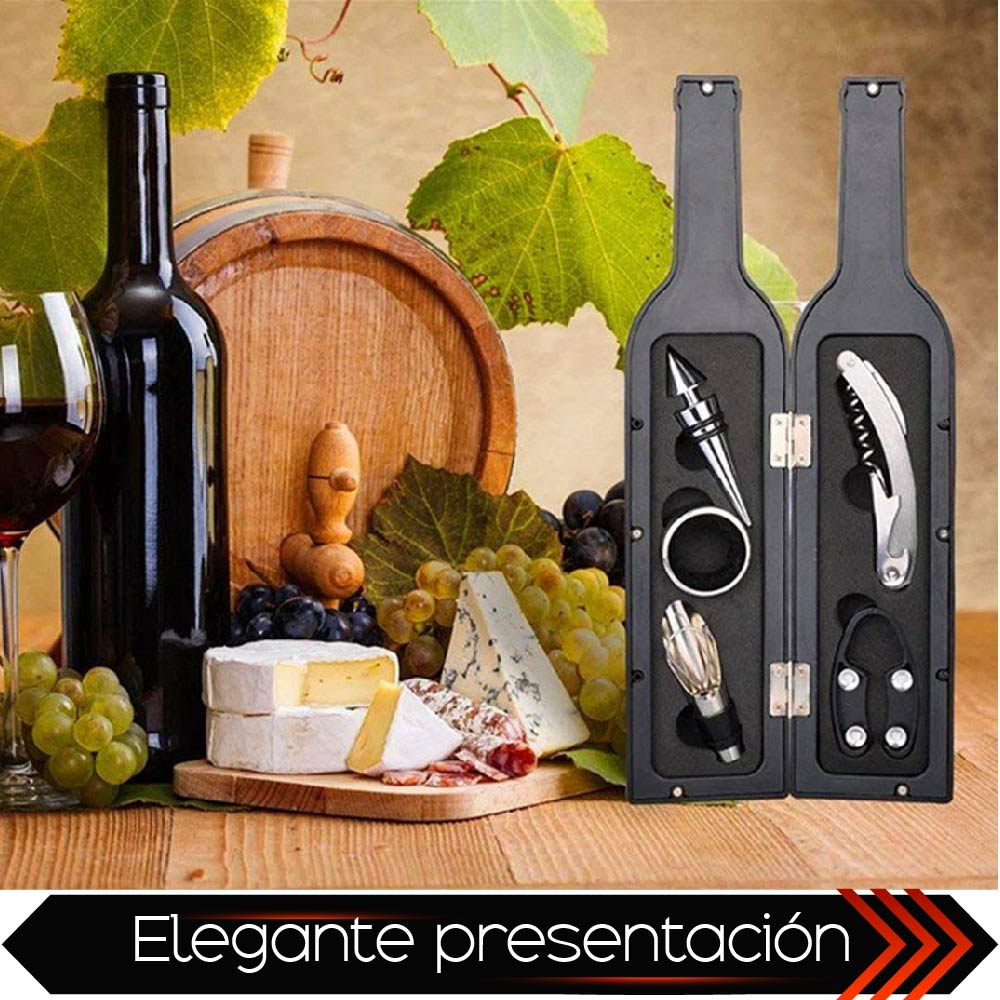 Set De Vino Juego De Accesorios Para Vino Forma De Botella