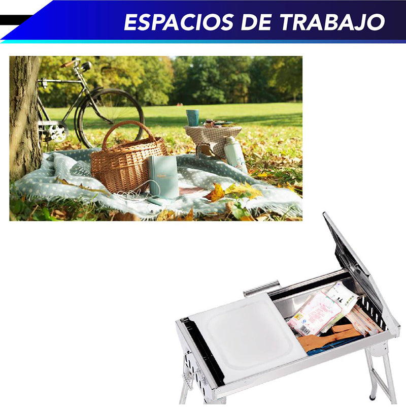 ASADOR PARA CARBÓN DE ACERO INOXIDABLE