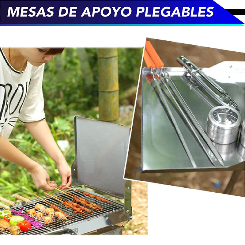 ASADOR PARA CARBÓN DE ACERO INOXIDABLE