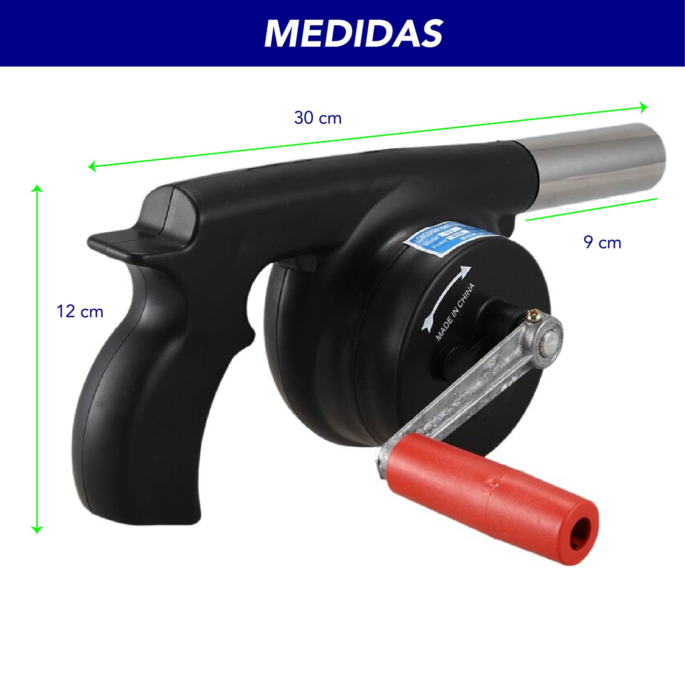 Ventilador Soplador De Aire Manual P/avivar Fuego En Asador