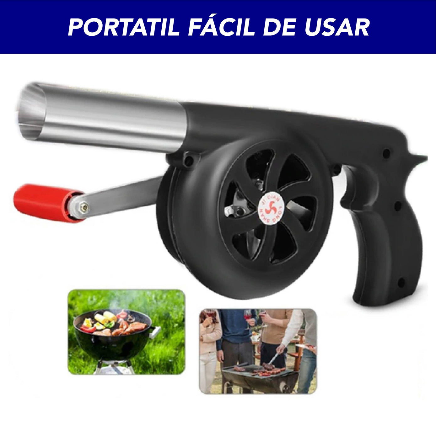Ventilador Soplador De Aire Manual P/avivar Fuego En Asador