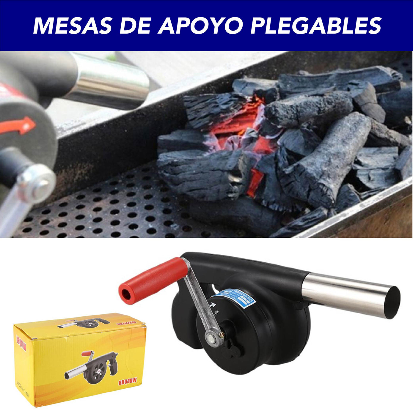 Ventilador Soplador De Aire Manual P/avivar Fuego En Asador