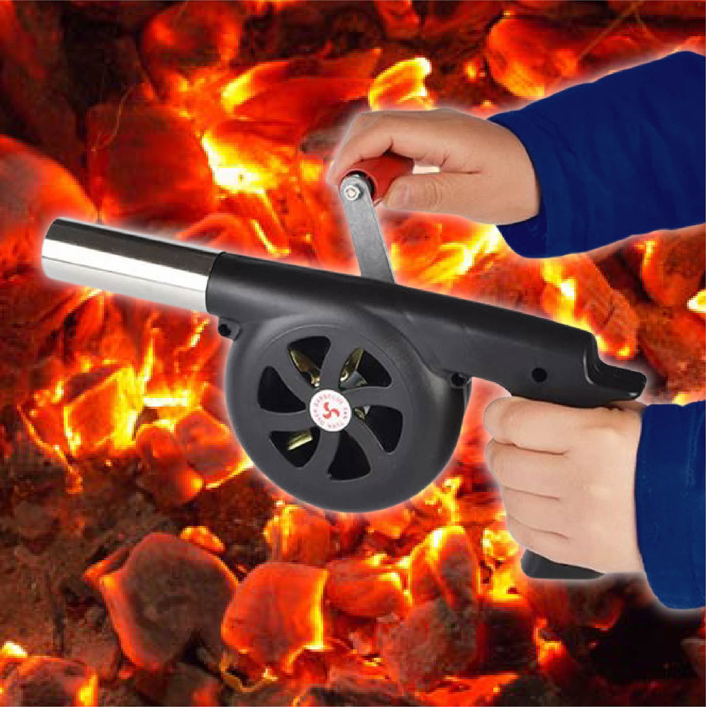 Ventilador Soplador De Aire Manual P/avivar Fuego En Asador