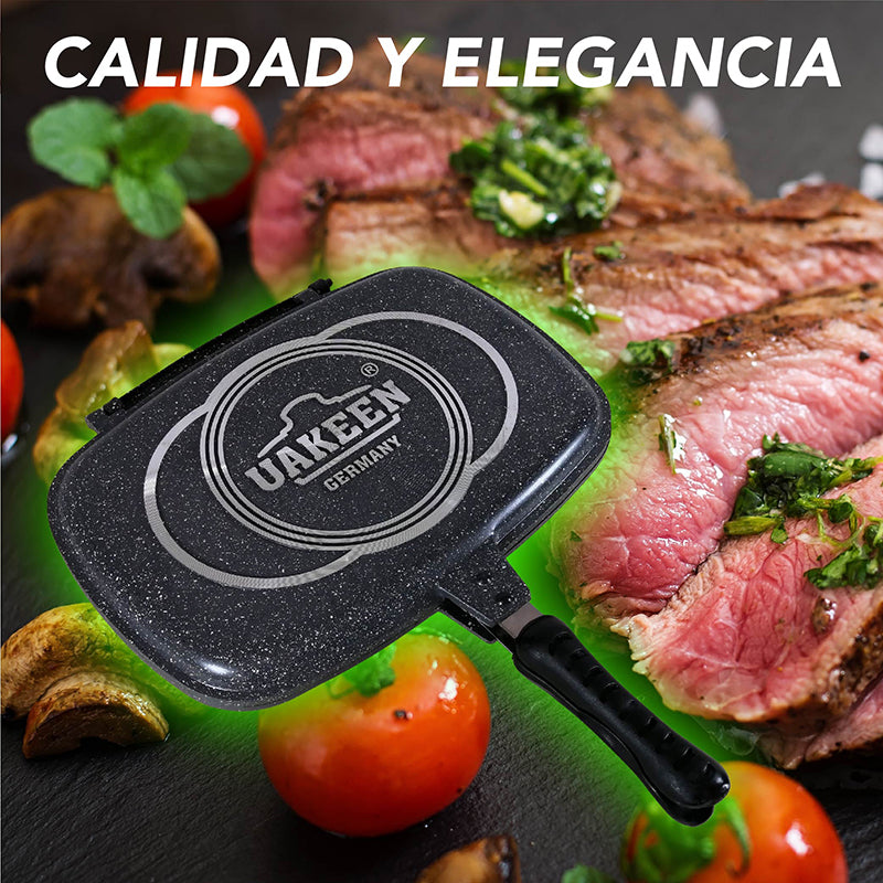 Sarten doble con cubierta de granito (gris)