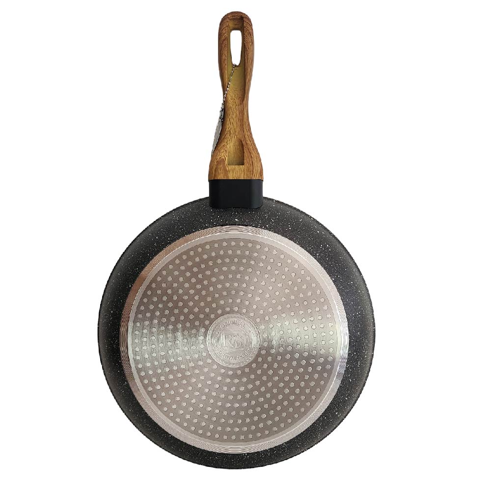 Set de 3 Sartenes Antiadherentes con Cubierta de Granito y Mango tipo Madera (Negro)