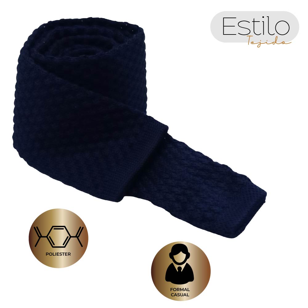 CORBATA TEJIDA COLORES BRILLANTES Y DISEÑOS ELEGANTES (POLIESTER)