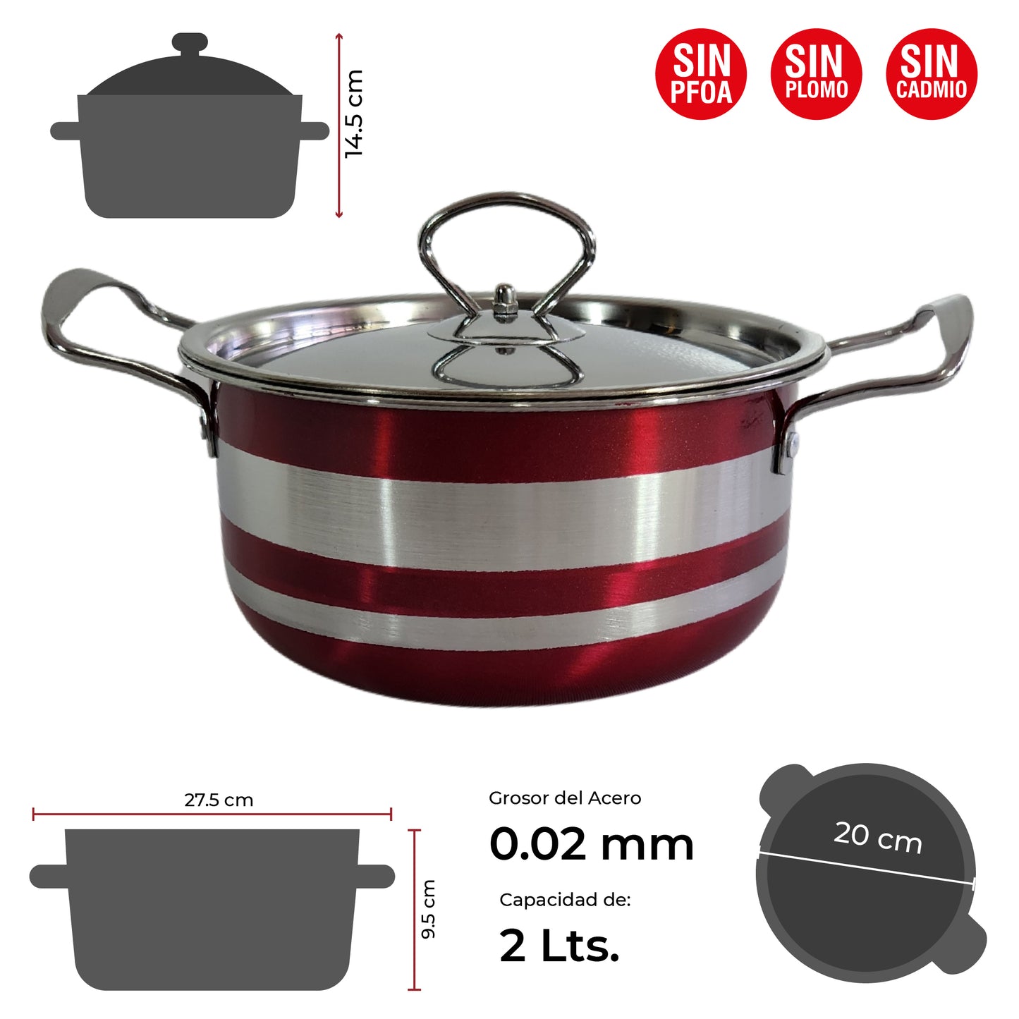 Juego de Batería de Cocina de Acero Inoxidable en 4 Colores