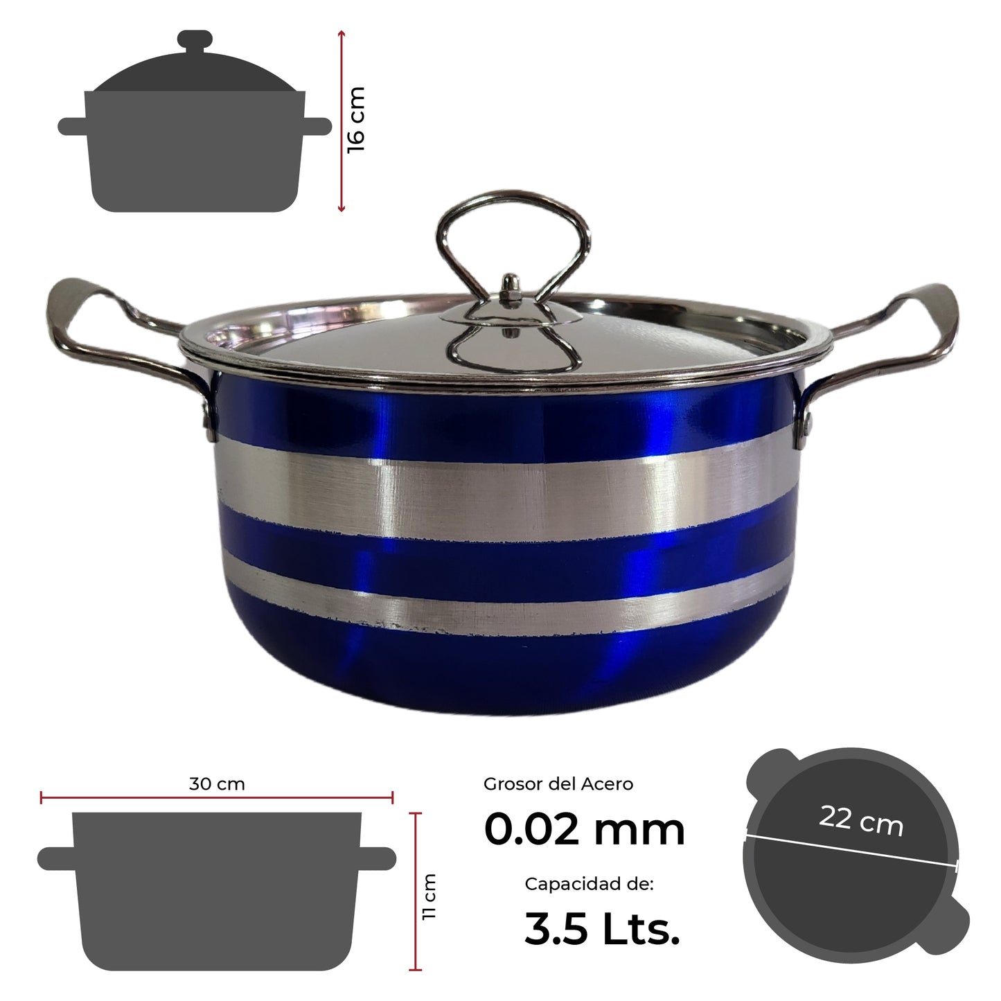 Juego de Batería de Cocina de Acero Inoxidable en 4 Colores