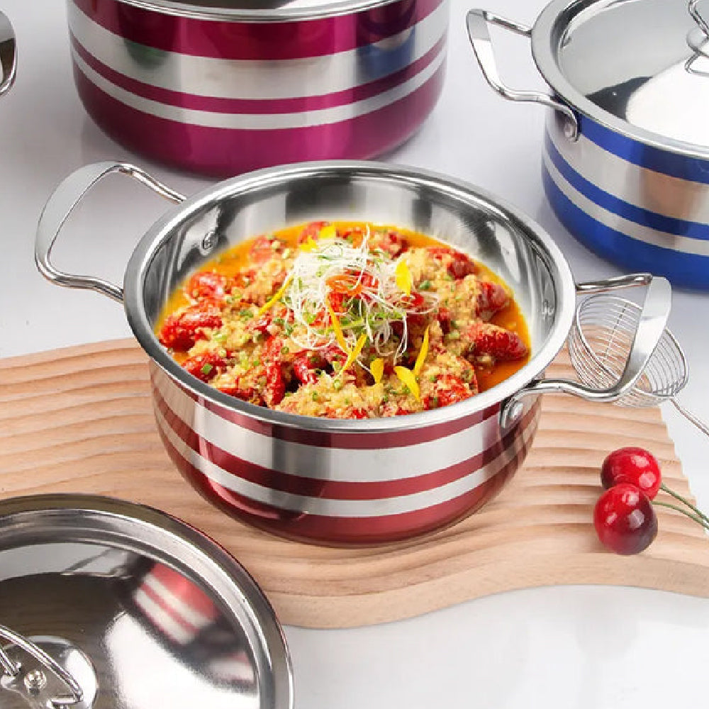 Juego de Batería de Cocina de Acero Inoxidable en 4 Colores