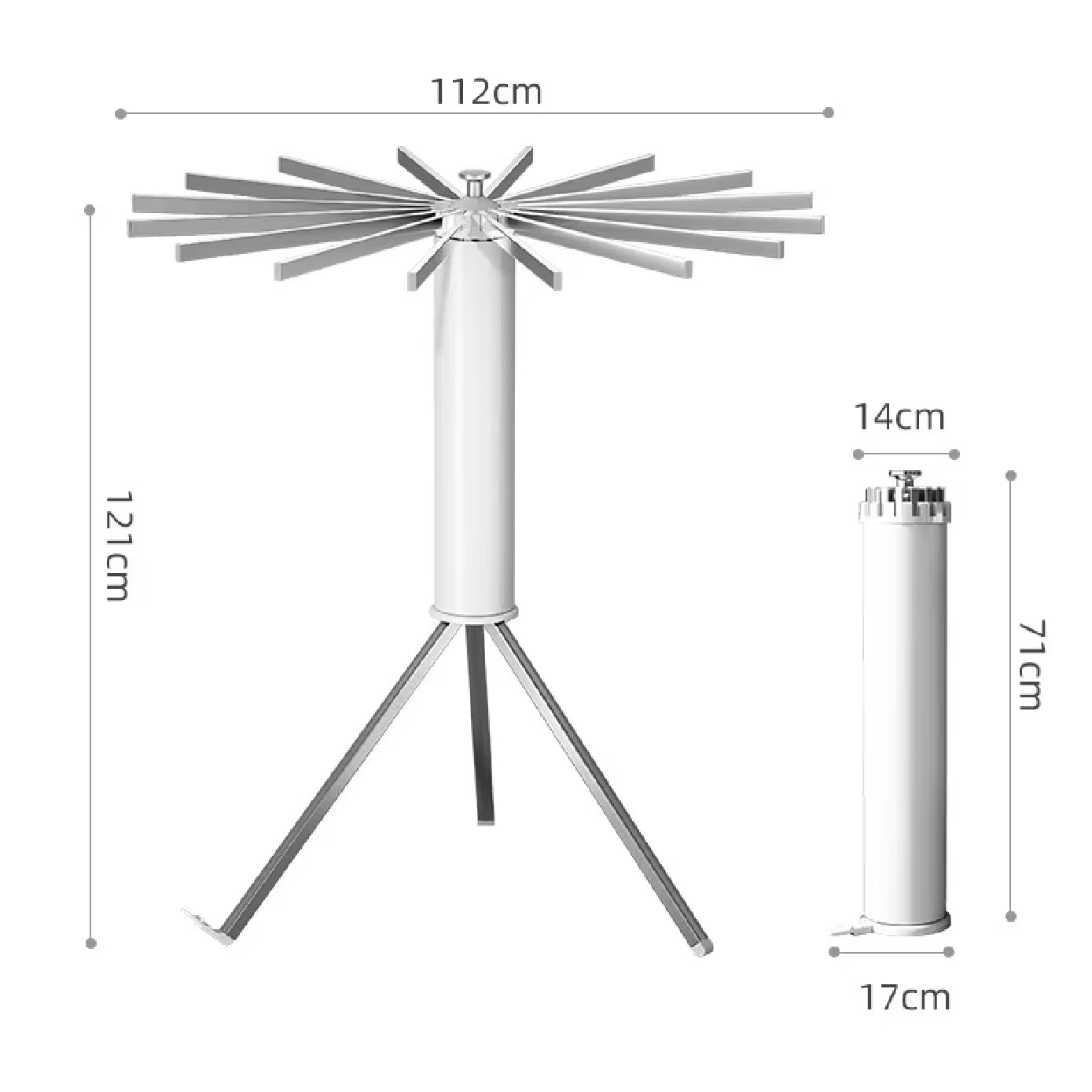 Tendedero Plegable Para Ropa Compacto, Perchero Moderno Color Blanco