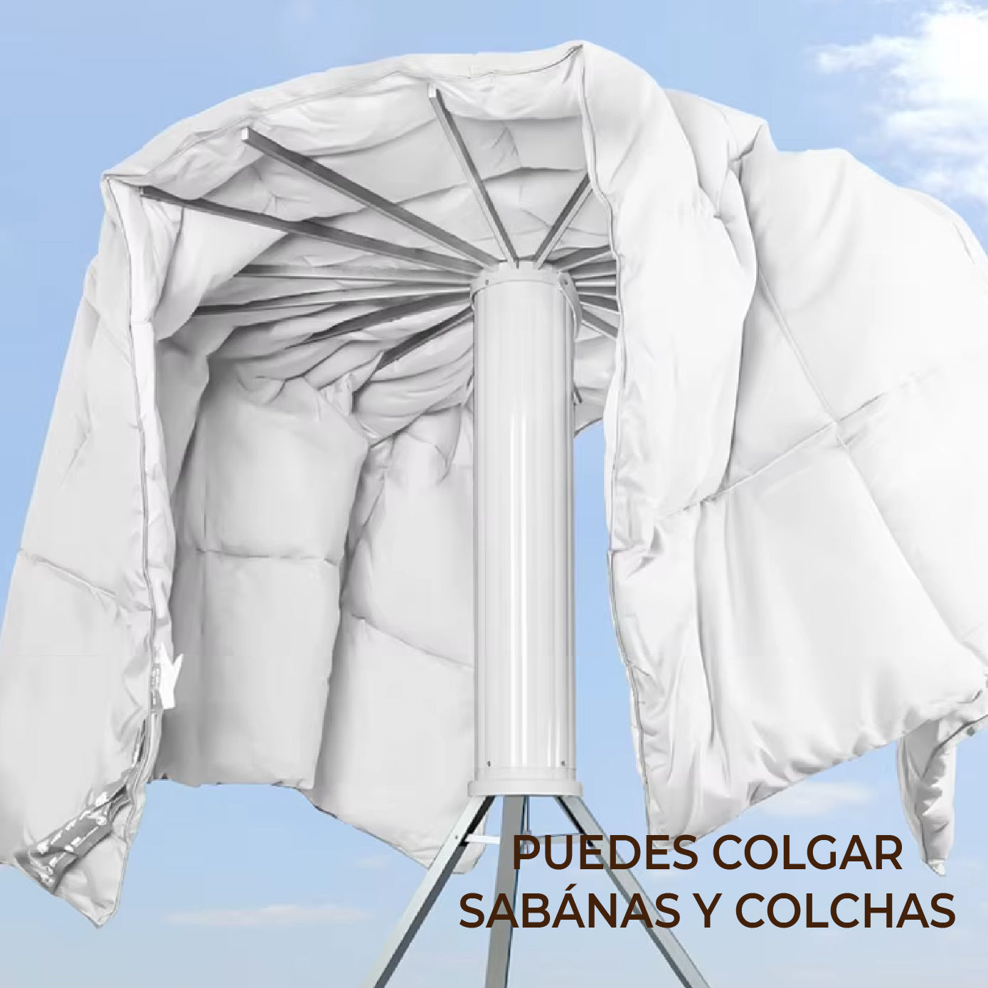 Tendedero Plegable Para Ropa Compacto, Perchero Moderno Color Blanco