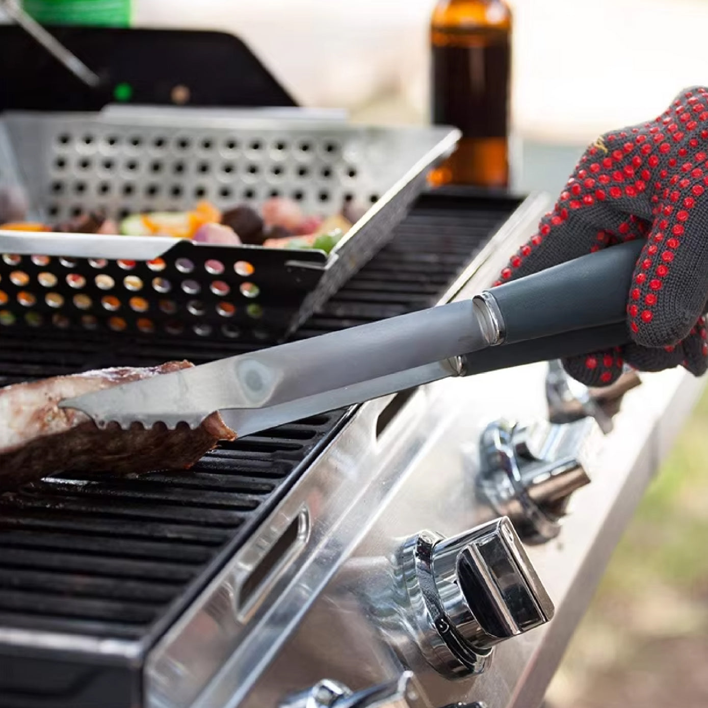 Kit Parrillero 3 Pz Chic-fantasy Set Utensilios Para Asador