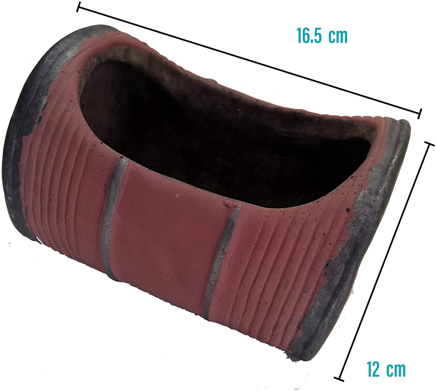 MACETA DE CEMENTO DISEÑO BARRIL VINTAGE PARA PLANTAS DE INTERIORES O EXTERIORES