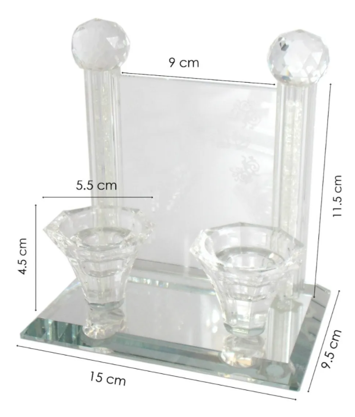 CANDELABRO PARA SHABAT Y FESTIVIDADES DE CRISTAL FINO