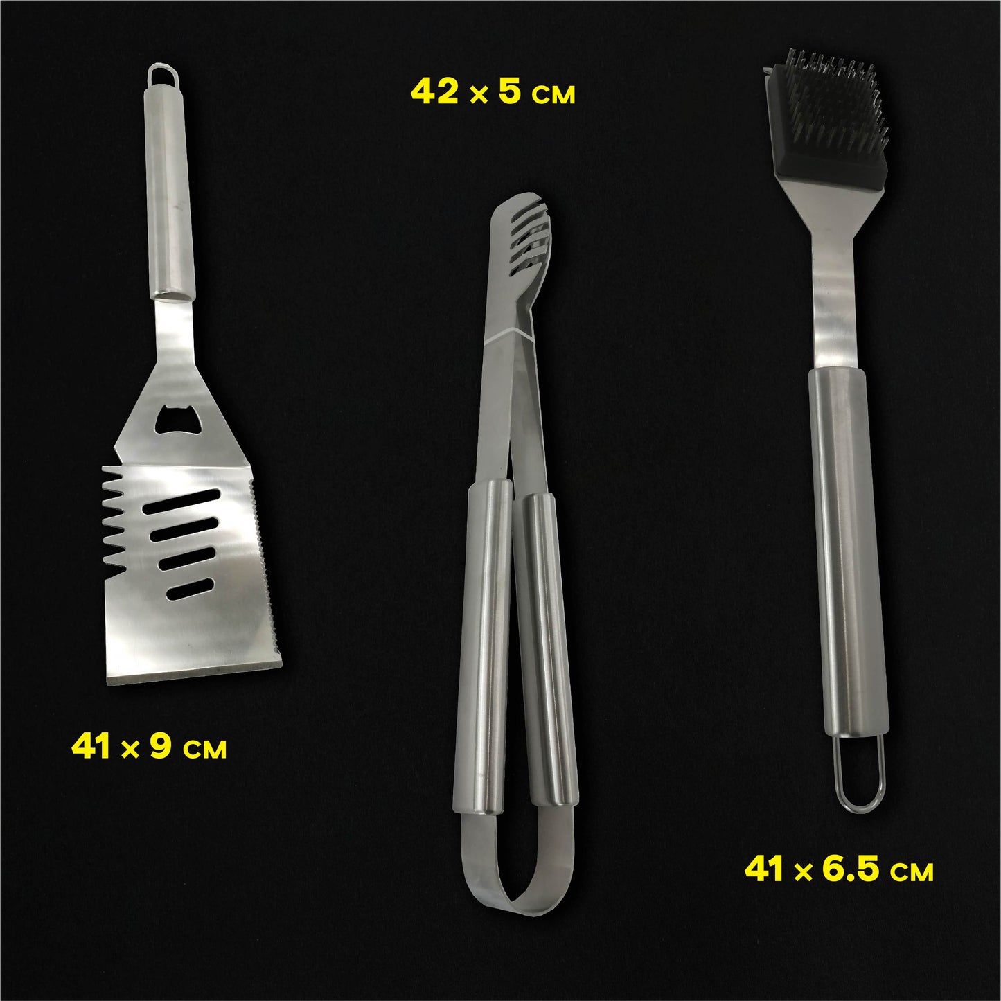 Utensilios de Barbacoa para Acampar y Picnic Juego de 10 Piezas de Acero Inoxidable con Maletín aluminio,(10 Piezas)