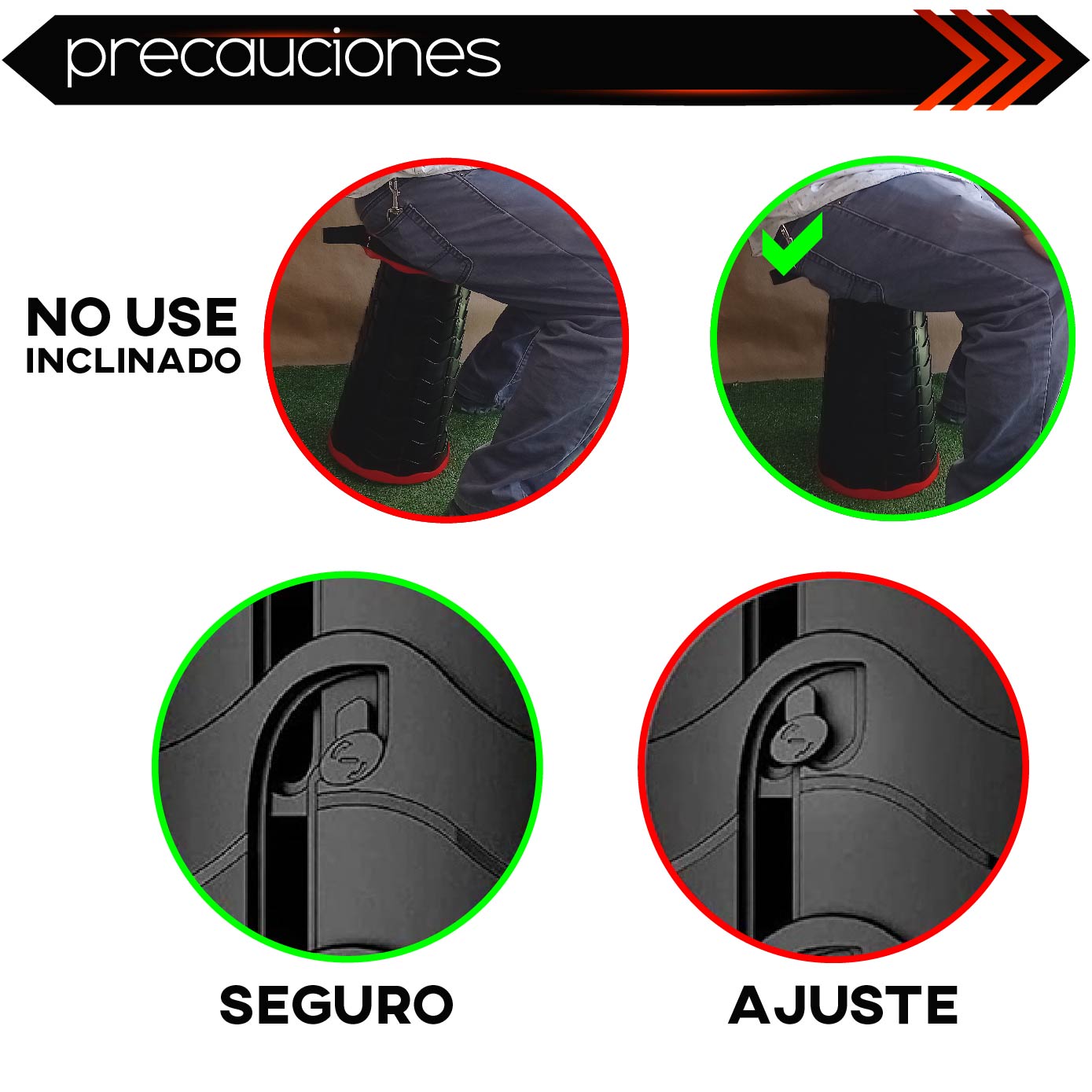 Taburete Banco Plegable portátil retráctil, banco telescópico ligeros para adultos y niños