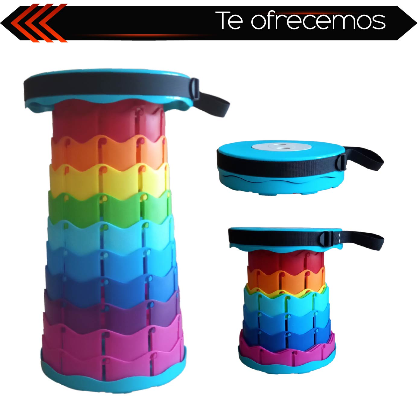 Taburete Banco Plegable portátil retráctil, banco telescópico ligeros para adultos y niños