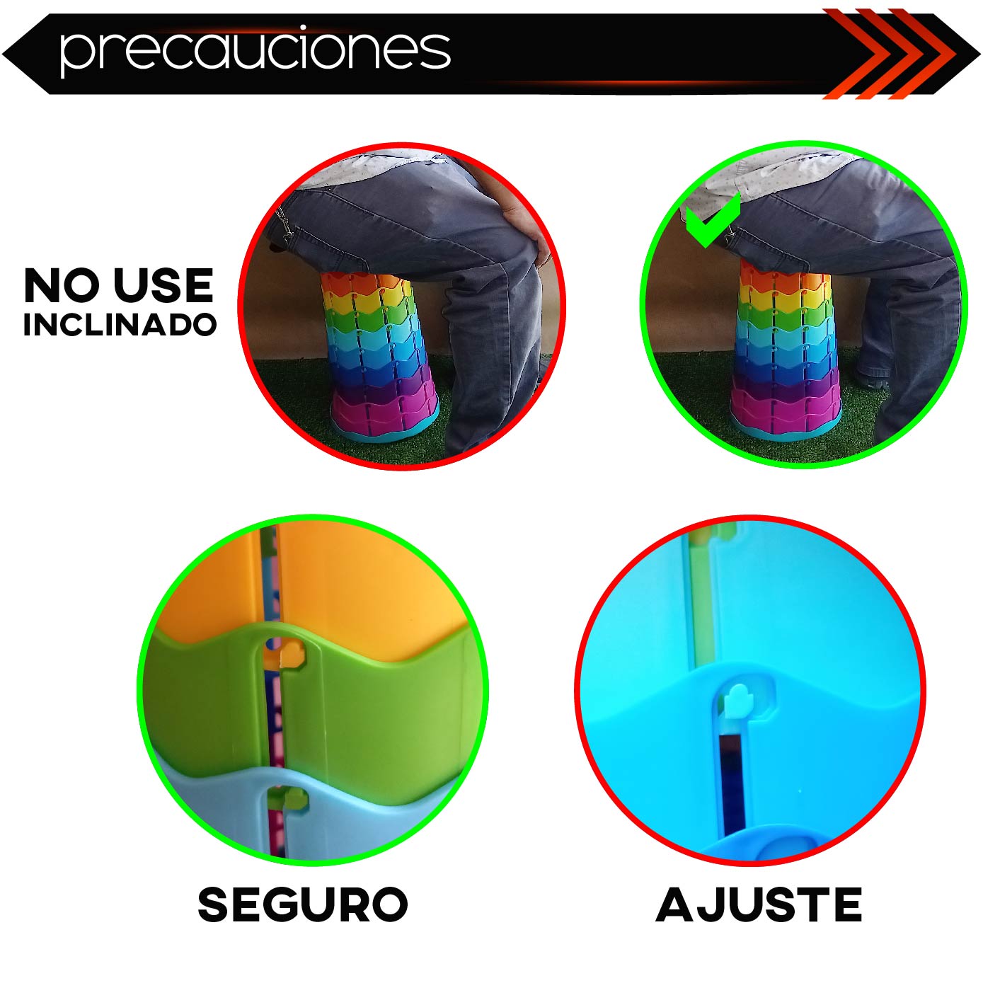 Taburete Banco Plegable portátil retráctil, banco telescópico ligeros para adultos y niños