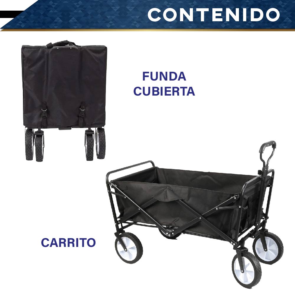 Carro Plegable Carrito De Carga Con Ruedas Multiusos Para Jardin Playa  Compras