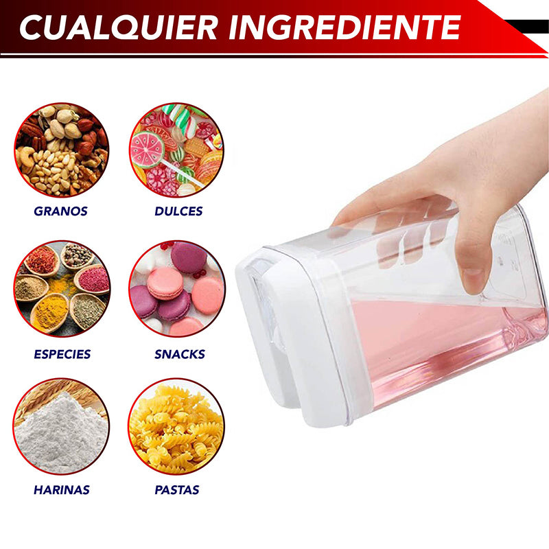 Set de 7 Recipientes con Tapas Herméticas para Almacenar Alimentos