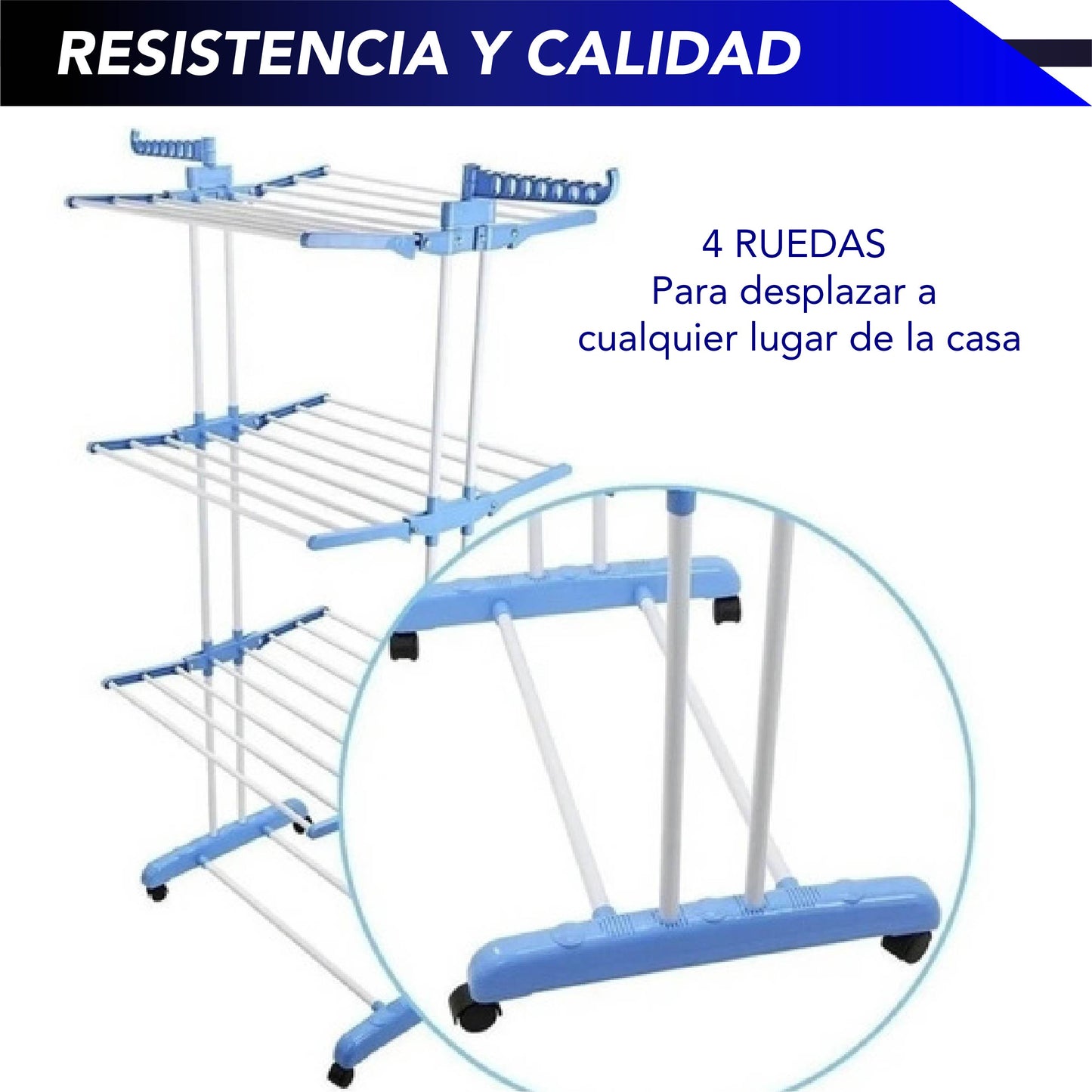 Tendedero Vertical Plegable 3 Niveles Ahorra Espacio Móvil