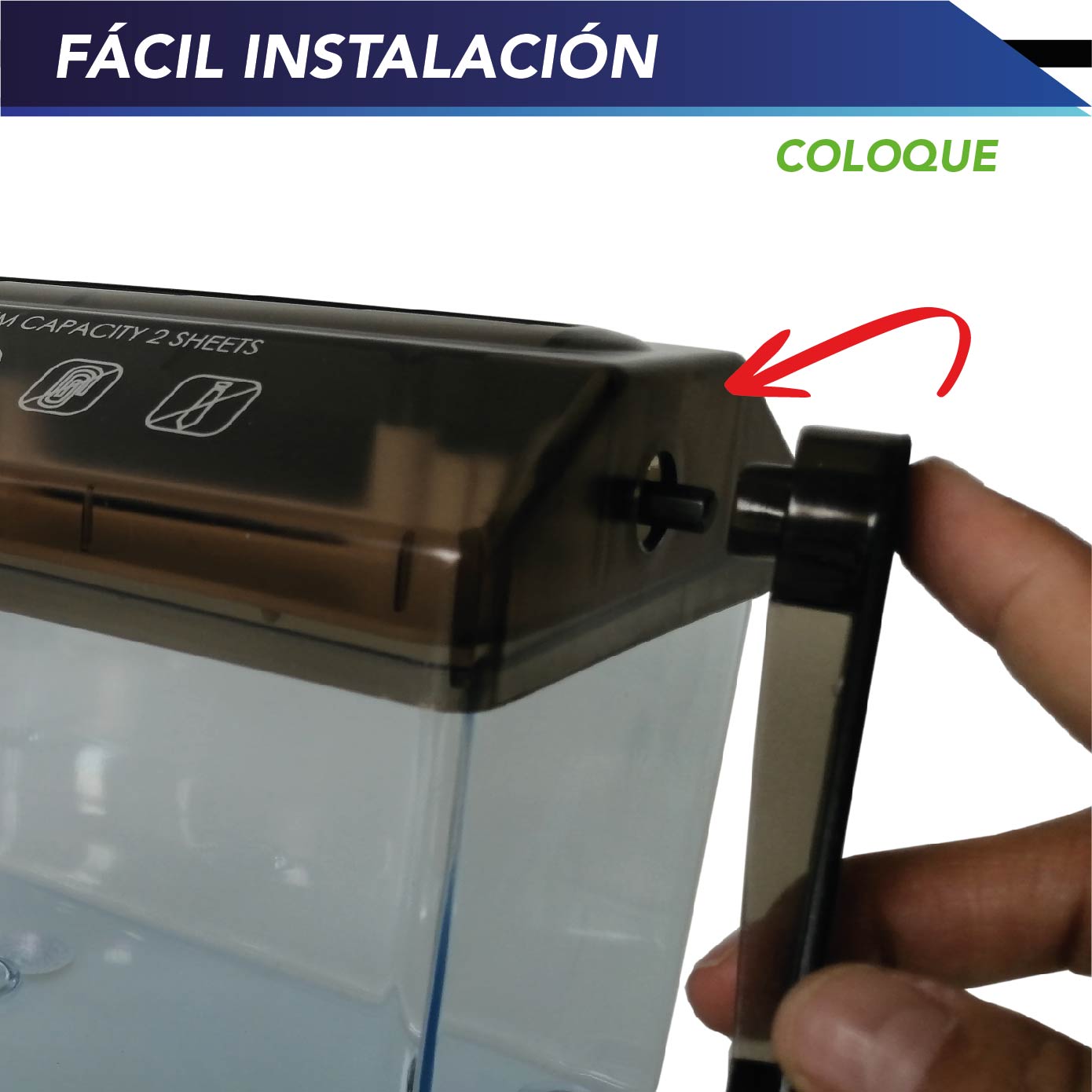 TRITURADOR DE PAPEL MANUAL PORTÁTIL PARA EL HOGAR, Y OFICINA TAMAÑO: CARTA Y OFICIO