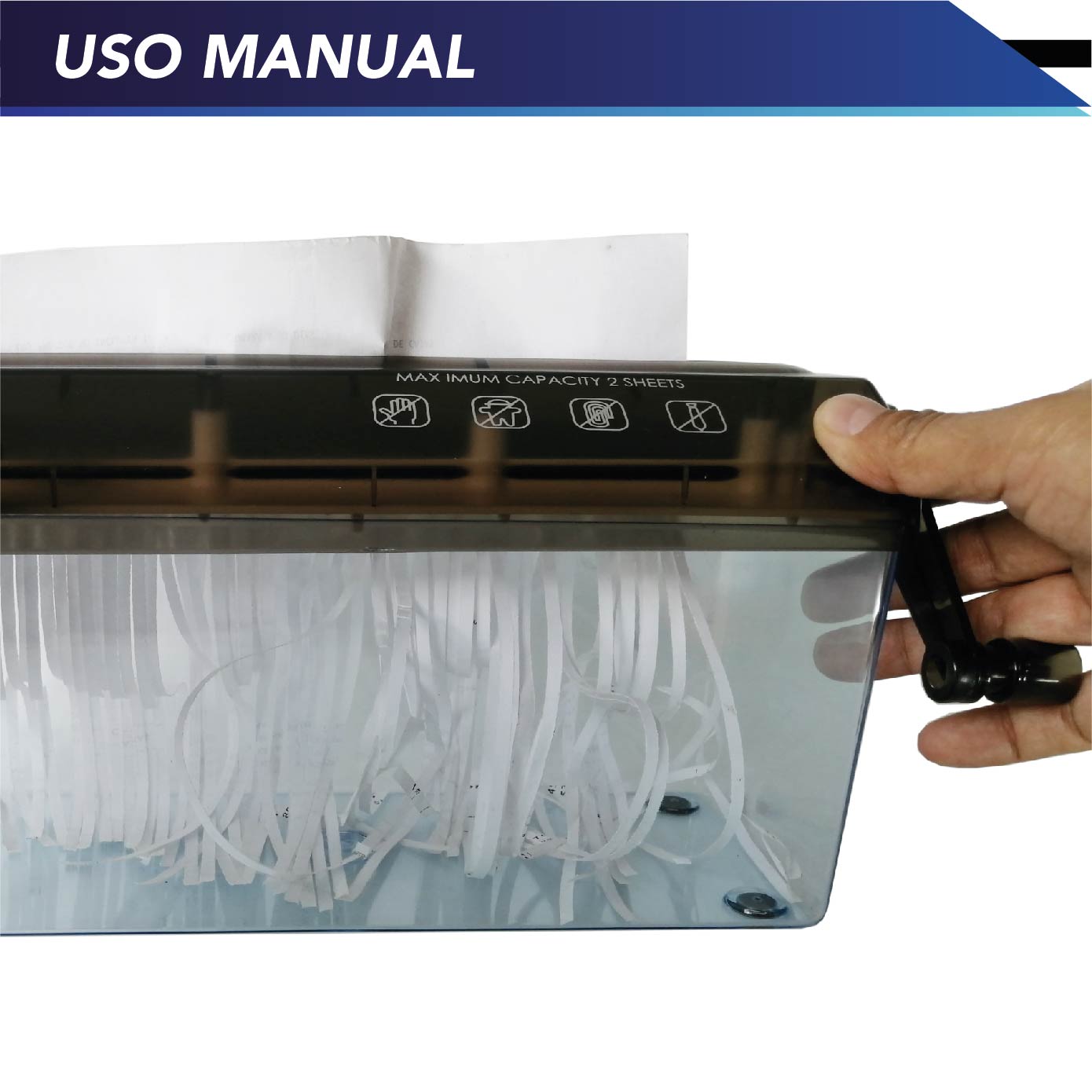TRITURADOR DE PAPEL MANUAL PORTÁTIL PARA EL HOGAR, Y OFICINA TAMAÑO: CARTA Y OFICIO